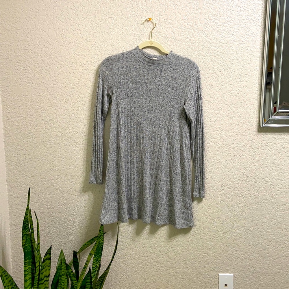 Faux turtle neck long sleeve dress